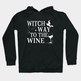 Witch Way To The Wine Funny Halloween Witch Wine Drinker Hoodie